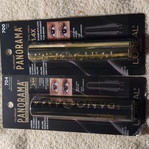(2) L'Oreal VOLUMINOUS Panorama  Mascara ALL NIGHT BLACK 704 (24hr Wear) & 700